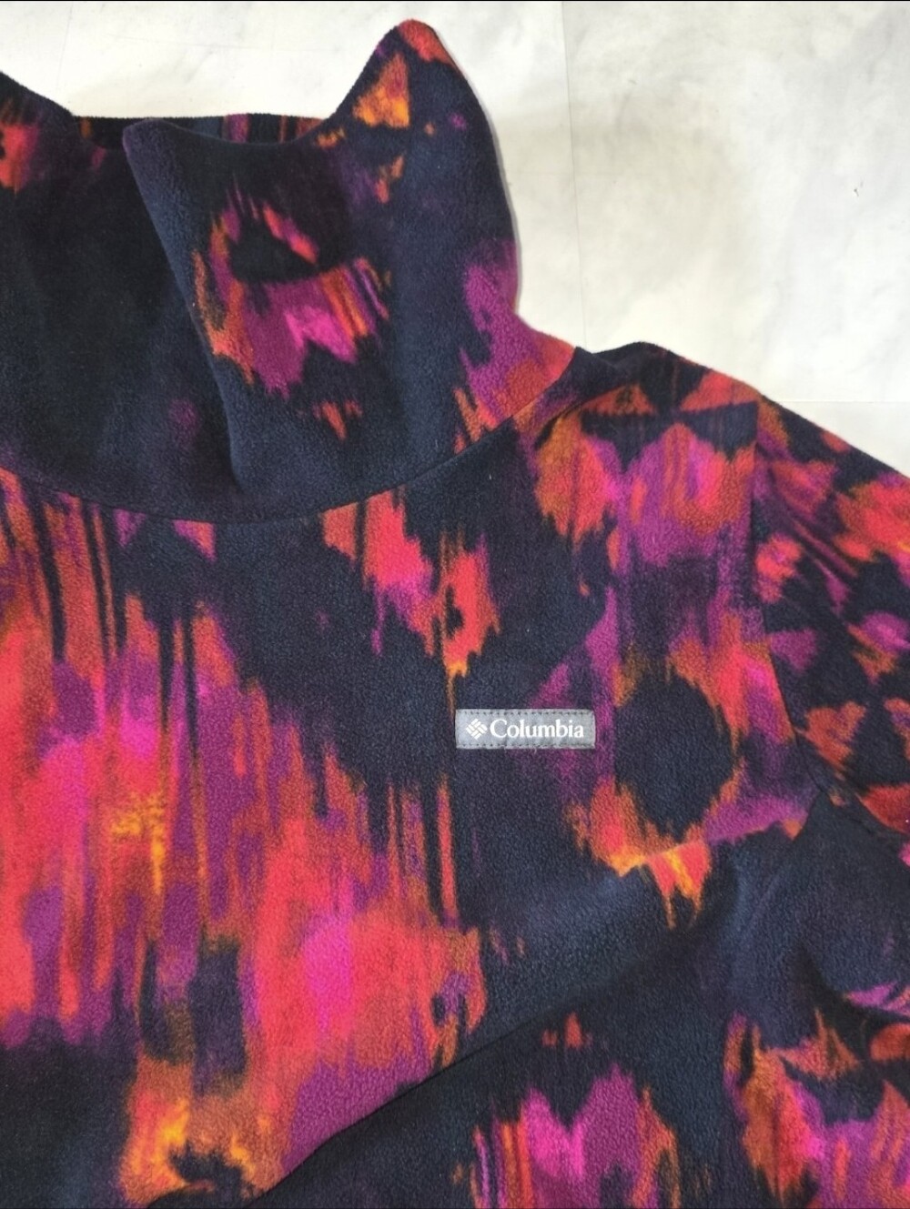 New Columbia Sunset Colors Turtleneck Sweater Side Pockets Sz L - Picture 3 of 5